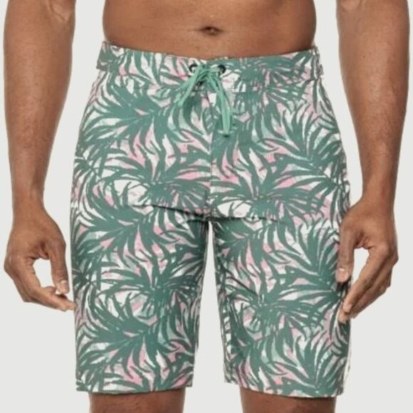 HURLEY MENS DUCK GREEN TROPICAL PARADISE SWIM SURF BOARD SHORT SIZE 32 NWT - Picture 1 of 9